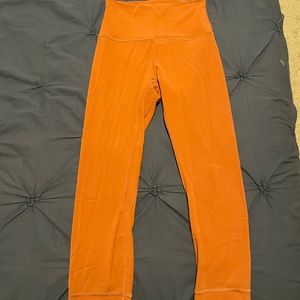 Orange lululemon align leggings